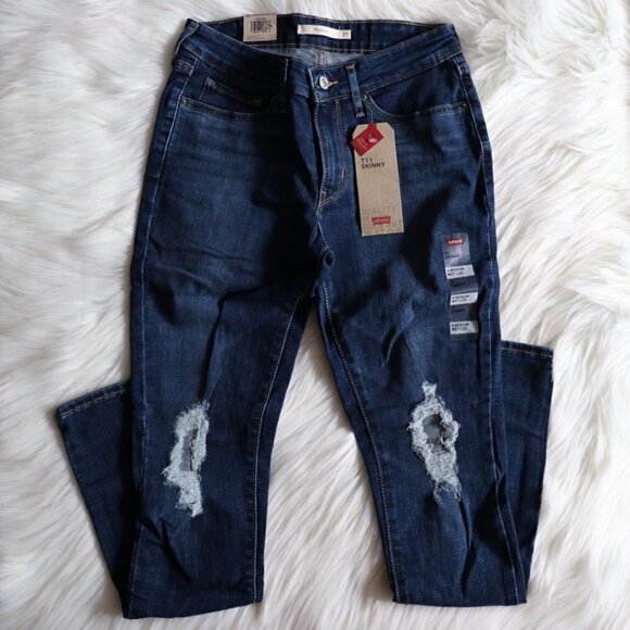 NEW Levi's Jeans Skinny Dark Wash Size 27 - Picture 5 of 8